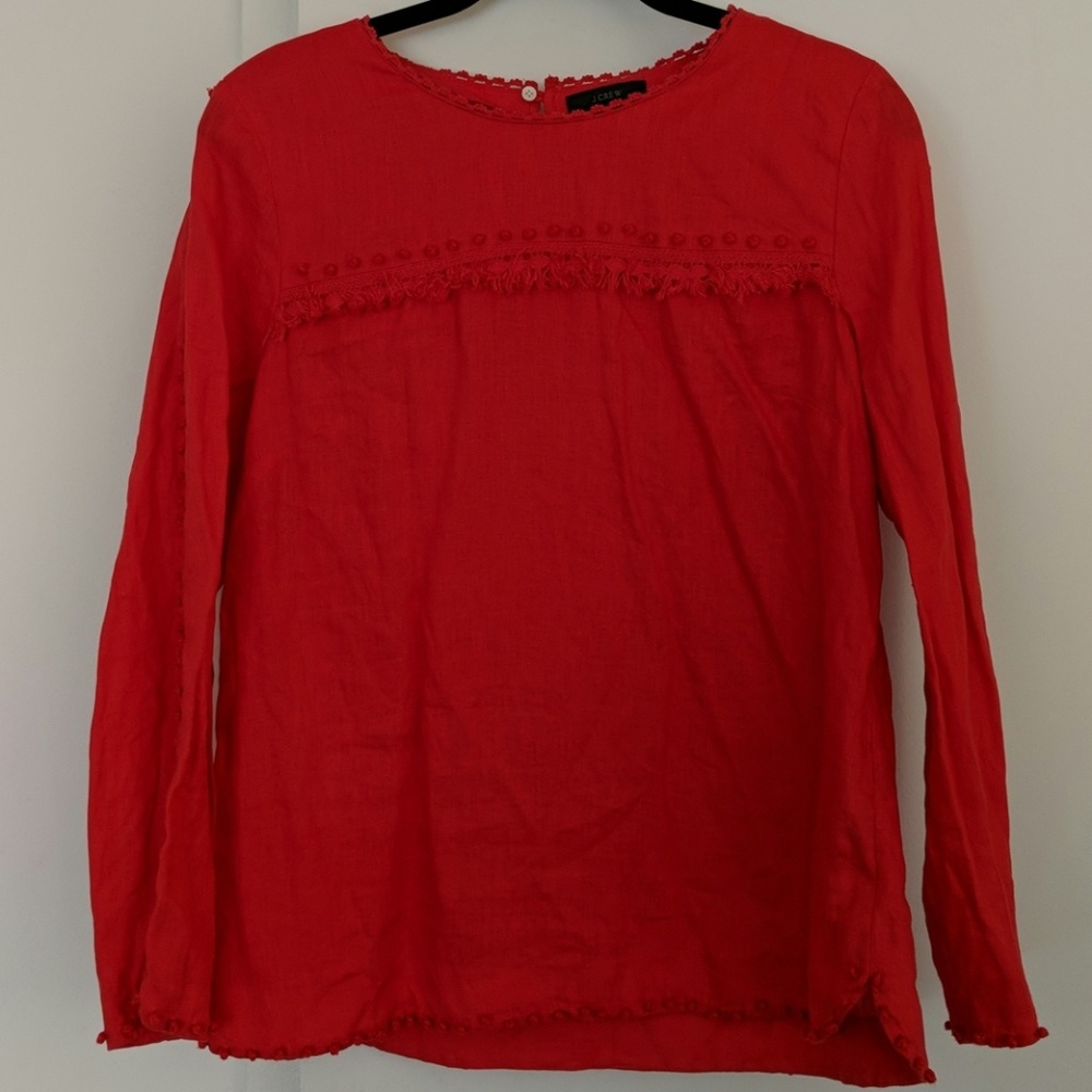 J.Crew Red Linen Top